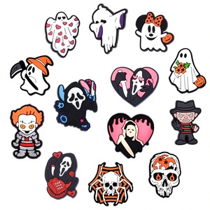 Adornos de PVC para Zapatos de Halloween, Decoraciones 2D de Fantasmas y Esqueletos, Accesorio Unisex para <span class=keywords><strong>Sandalias</strong></span> y Pantuflas, para Fiestas de Disfraces - Product Image 4