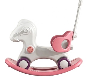 Cheval à bascule en bois Feelbaby pour enfants de 1 à 5 ans, jouet à chevaucher à double usage pour bébés et tout-petits - Product Image 1