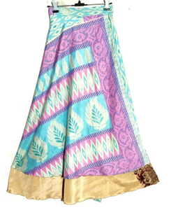 Handmade Double Layer Sari Silk <b>Wrap</b> <b>Skirt</b> Maxi Length Free Size <b>Long</b> <b>Skirt</b> for Women Stylish Breathable and Perfect for Travel - Product Image 3