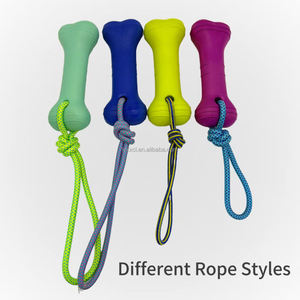 Jouet à mâcher pour chien en forme d'os 24CM, design amusant de dessin animé, en mousse EVA écologique, jouet anti-ennui pour animaux de compagnie avec corde - Product Image 2