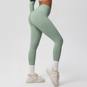 Pantalons de yoga Lulu, même style, nouveaux leggings de <span class=keywords><strong>fitness</strong></span> à effet push-up, brossés, à séchage rapide, amincissants, pantalons de survêtement serrés avec motif uni - Product Image 1