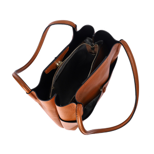 Sac seau en cuir de vachette de première qualité, sac fourre-tout en cuir véritable souple brun, grand sac composite léger, RFID - Product Image 6