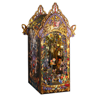 Kit de bricolage en gros pour niche à livres gothique Royal Garden, kit de maison miniature DIY, puzzle 3D, jouets en bois, artisanat DIY, décoration intérieure, cadeau pour adultes