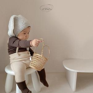 Pantalones de Algodón Acanalado para Recién Nacidos, Leggings para Bebés Niñas, Overoles para Bebés Niños, Pantalones con Tirantes, 3 Colores - Product Image 3