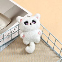 En gros, Porte-clés en peluche chat siamois mignon qui couine, poupée animal en peluche, breloque de sac à dos, jouet pendentif doux, cadeau