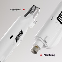Cortauñas y Lima Eléctrica Profesional 2 en 1 de Acero Inoxidable para Mascotas con Luz LED, Pantalla LCD, Recargable por USB y Antisalpicaduras