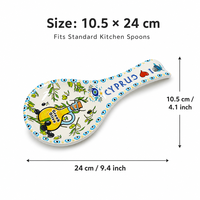 Repose-cuillère en mélamine 3D gaufrée, 10,5x24cm, souvenir méditerranéen, support à cuillère de cuisine, cadeau touristique personnalisé, vente en gros
