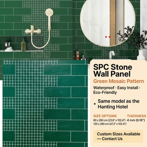 Panneaux muraux en pierre texturée SPC et carreaux en porcelaine à effet marbre de style chinois pour la rénovation des salles de bain et des douches d'hôtels - Product Image 6