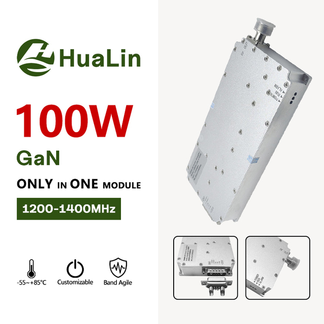 100W VCO GaN Module RS485 Monitoring 7W2 Connector 1200-1400MHz Wideband Anti FPV Rf Power Amplifier Rf Module