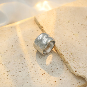 Minimalist Double <b>Ring</b> <b>Titanium</b> Steel Geometric Shape Unisex Fashion Jewelry Gift - Product Image 1