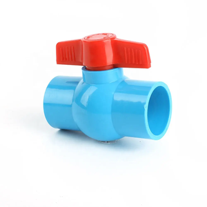 Zhejiang中国制造タイスタンダードプラスチック<span class=keywords><strong>PVC</strong></span>パイプ継手ボールバルブライトブルーボディ赤ハンドルソケットパイプライン用 - Product Image 4