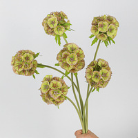 Fleur artificielle de Scabiosa blanche en soie de haute qualité, style européen, faite à la main, pour la maison, les mariages, les remises de diplômes et Thanksgiving