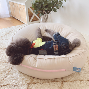 Disesuaikan keren merasa bulat bantal tempat tidur anjing tidak lengket rambut lembut dan nyaman dapat dibongkar untuk kucing kecil anjing - Product Image 1