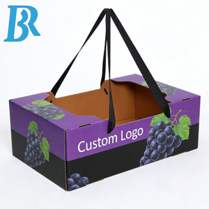 Cajas <span class=keywords><strong>de</strong></span> cartón corrugado personalizadas para envíos, caja <span class=keywords><strong>de</strong></span> cartón para frutas con asas, diseño <span class=keywords><strong>de</strong></span> carpetas, caja <span class=keywords><strong>de</strong></span> exhibición para alimentos, embalaje para plátanos - Product Image 1