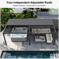 Pergola autoportante courbée HESIWEI, fixée au mur, avec toit à lames orientables en aluminium, pour jardin extérieur
