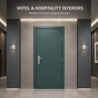 Porte d'entrée ignifugée moderne avec surface finie pour usage hôtelier, résidentiel et commercial