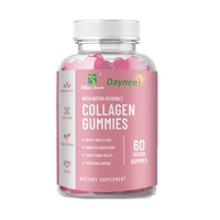 Gummies de collagène à marque privée avec biotine et vitamine C pour une peau éclatante et des cheveux forts – 60 gummies végétaliens