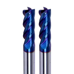 Solid Tungsten Carbide 4 Flutes Flat/Square End Mill HRC55 HRC60 HRC65 Ball Nose 2 Flute Endmill Milling Cutter Tools