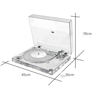 Tourne-disque <span class=keywords><strong>vinyle</strong></span> en acrylique transparent avec transmetteur BT X10 <span class=keywords><strong>platine</strong></span> de bureau moderne pour la lecture de musique élégante et <span class=keywords><strong>sans</strong></span> <span class=keywords><strong>fil</strong></span> - Product Image 2