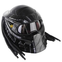 Casque de moto électrique intégral tendance, état neuf, doublure en mousse, designs Alien Predator en alliage, coque en polycarbonate, homologué ECE