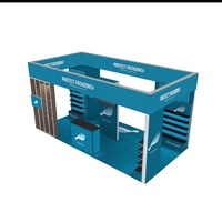 Stand d'exposition modulaire rétroéclairé 10x20 en aluminium durable, design Vogue de haute qualité, avec étagère et sublimation par transfert thermique