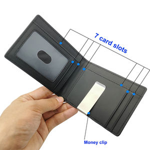 Custom Minimalist Slim Rfid Blocking <strong>Card</strong> <strong>Wallet</strong> Front Pocket Genuine Leather Men <strong>Wallet</strong> - Product Image 3