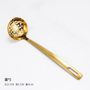 <span class=keywords><strong>Hotel</strong></span> de lujo Royal 304 restaurante de acero inoxidable olla caliente sopa embudo cuchara vajilla colador <span class=keywords><strong>dorado</strong></span> cuchara gruesa suministros - Product Image 5