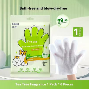 Toallitas Desechables Hipoalergénicas a Base de Plantas para Cachorros y Gatitos, Guantes de Baño para Mascotas, Toallitas para Patas y Trasero - Product Image 5
