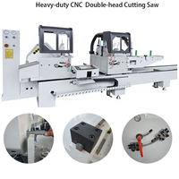 Scie à découper les profilés en aluminium et PVC CNC OUWO, nouvelle conception, 380V, oscillation externe 45° ° /90 °   Double tête d'alimentation automatique certifiée CE