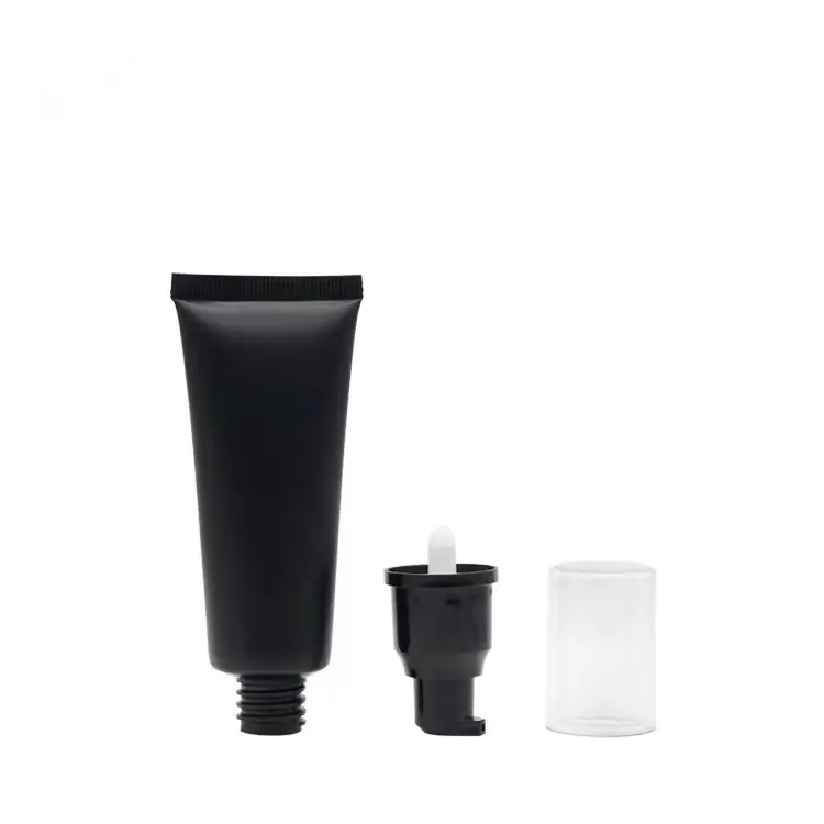 Seiden druck Schwarz Airless Pump Lip Verpackung 35ml Kunststoff Squeeze Tubes für Kosmetik Creme Lotion