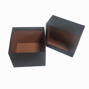 Boîte de montre kraft en papier d'art noir de luxe Forme de créateur rigide avec poignée Finition mate Boîte de base supérieure avec enveloppe-Prix raisonnable - Product Image 1