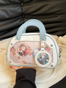 Sac <span class=keywords><strong>Ita</strong></span> en peluche personnalisé en forme de <span class=keywords><strong>rose</strong></span>, mignon, avec fenêtre transparente pour badges et breloques, accessoire Kawaii pour collectionneurs d'anime, pour les amateurs d'anime - Product Image 4