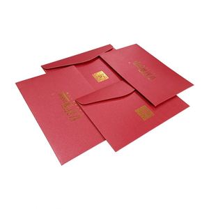 Enveloppe personnalisée en velours laminé pour l'Année du Lapin, pochette porte-bonheur du Nouvel An Chinois, paquet rouge estampé à chaud pour banque - Product Image 5