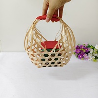 Panier-cadeau de mariage du fabricant, panier en bambou de petite taille à double poignée, style chinois, pour usage domestique, emballage souvenir