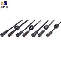Conector de cable circular impermeable IP67 personalizable M14 M16 para conector de luz exterior roscado M18 M22 contacto de cobre de 2 pines