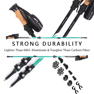 <strong>Antique</strong> Nordic Aluminum 7075 Telescoping Self Defense Hiking Trekking Poles <strong>Walking</strong> <strong>Sticks</strong> - Product Image 3