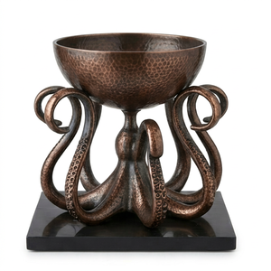 Bol à fruits vintage en métal en forme de pieuvre, centre de table personnalisé en aluminium pour fêtes et décoration intérieure - Product Image 1