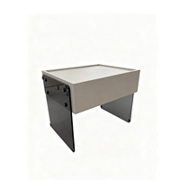 Table de chevet flottante blanche avec pieds en acrylique noir, table de nuit moderne minimaliste