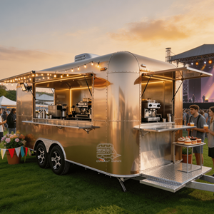 Coffee Cart Trailer Fully Equipped Mobile Food Truck Food Caravan Mobile Ice Cream Trailers Street Vending Carts - Product Image 4