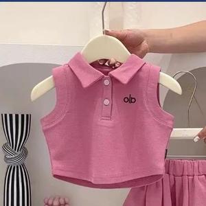 Set Estivo per Bambine in Stile Occidentale, Gilet e Pantaloncini Leggeri in Cotone e Poliestere - Product Image 4