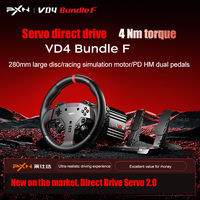 Volant de course PXN V4D Bundle avec retour de force 4 Nm, pédales magnétiques Hall PD HM, servomoteur Direct Drive pour PC