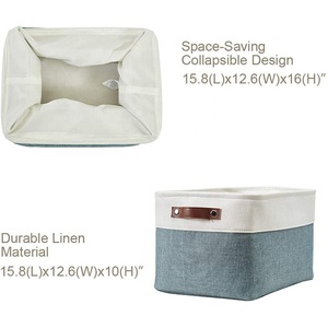 Foldable Storage Bin Collapsible Fabric Storage <strong>Basket</strong> <strong>Cube</strong> <strong>with</strong> Handles for Organizing Shelf Nursery Home - Product Image 4