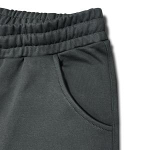 High Quality Dark Grey Embossed Letter Patchwork Wide Leg Sweatpants <b>Elastic</b> <b>Waist</b> Drawstring Streetwear Knit <b>Trousers</b> for Men - Product Image 5