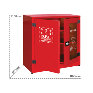 Armario PPE Carvel 1075x500x1100mm con 1 puerta maciza, 1 puerta de cristal rompible y 2 estantes - Product Image 2