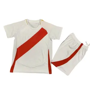 Hot Sale Football Team Wear Kids Soccer Wear Children Training Clothing Peru Soccer Kit Jersey Football Club Wear