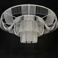 Vente en gros directe : Rideau de perles en acrylique cristallin pour accessoires de mariage, Lustre de plafond pour mariage, Suspension pour aménagement de scène, Lampe en cristal