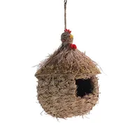 Птичьи домики оптом, садовые украшения для дома, Натуральный Мох, форма курицы, подвесной птичий домик