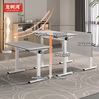 Bureau debout électrique pliable à moteur unique, table d'ordinateur réglable en hauteur pour la maison, le bureau, la salle de formation, montage facile
