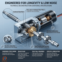 Motor Gearbox Mikro DC Rasio Tinggi 12V 24V Motor Listrik Pengunci Otomatis untuk Smart Lock dan Mesin Hitung Uang