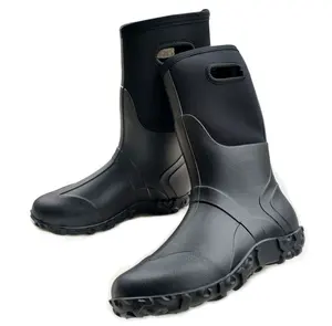 High quality rubber foamed inner neoprene men's fishing boots Rain boots slip resistant and durable